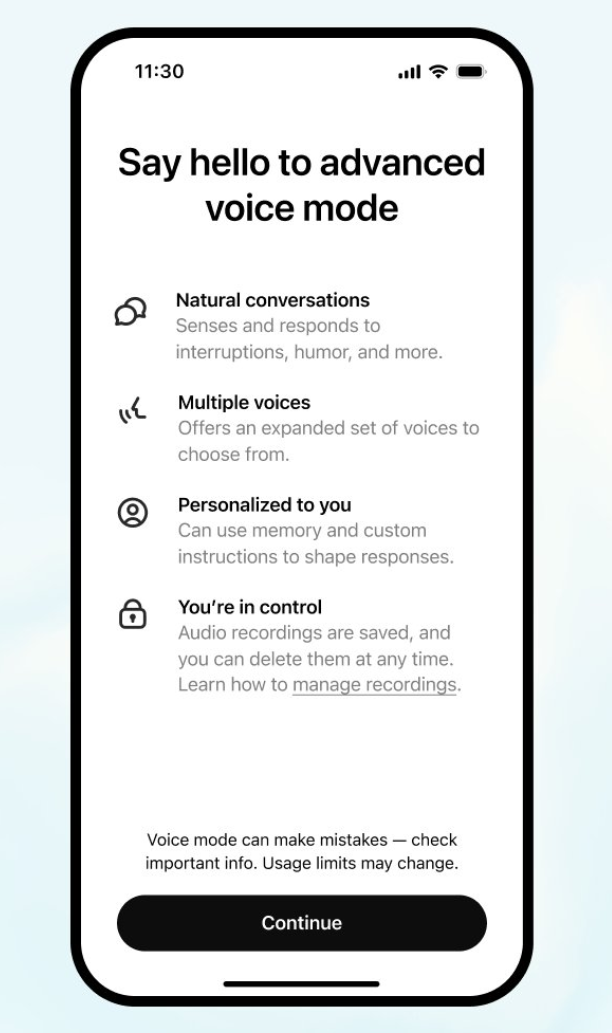 ChatGPT「進階語音模式」上線了!
