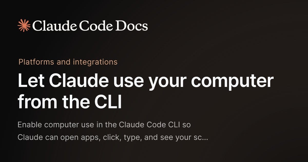 Claude Code CLI 新功能：讓 AI 直接操控你的 Mac 電腦——告別手動測試的時代來了！