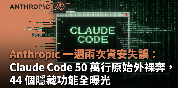 Anthropic 一週兩次資安失誤：Claude Code 50 萬行原始碼意外裸奔，44 個隱藏功能全曝光
